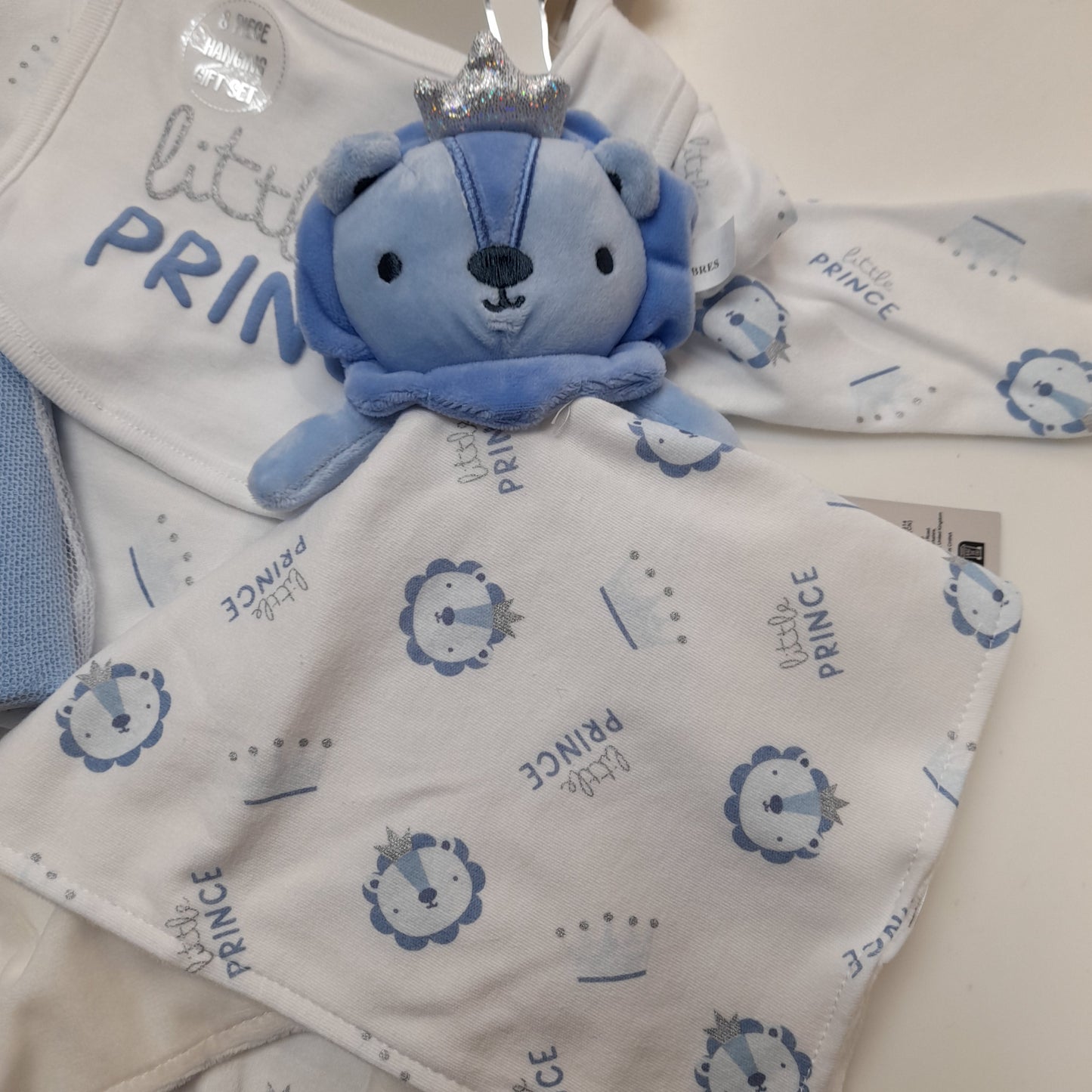 Babywear 'Little Prince' 8 Piece Set, White / Blue