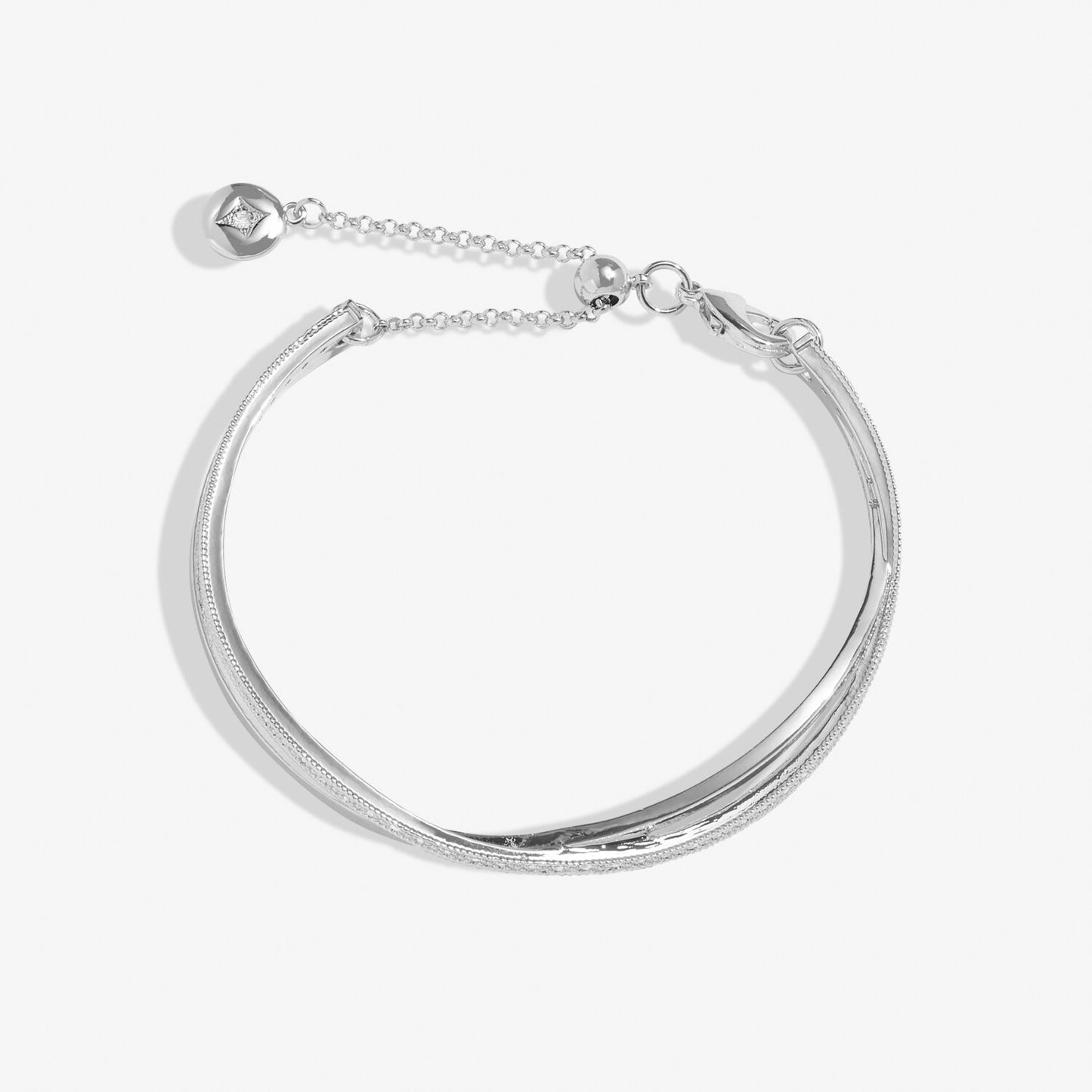 Joma Crossover Bangle, Silver-Plated & Pavé Detail
