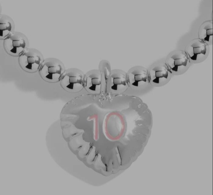 Joma Children's Confetti Birthday Bracelets 4th Birthday -13th Birthday, Silver-plated