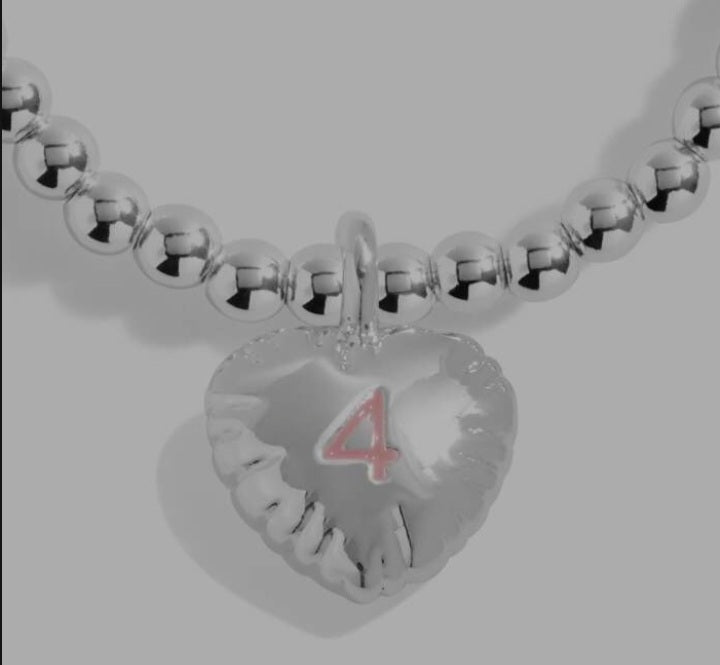 Joma Children's Confetti Birthday Bracelets 4th Birthday -13th Birthday, Silver-plated