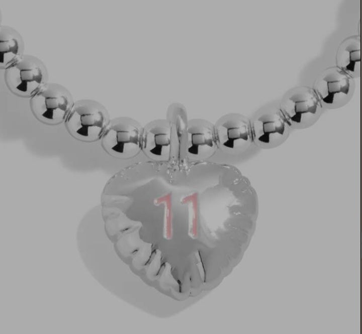 Joma Children's Confetti Birthday Bracelets 4th Birthday -13th Birthday, Silver-plated