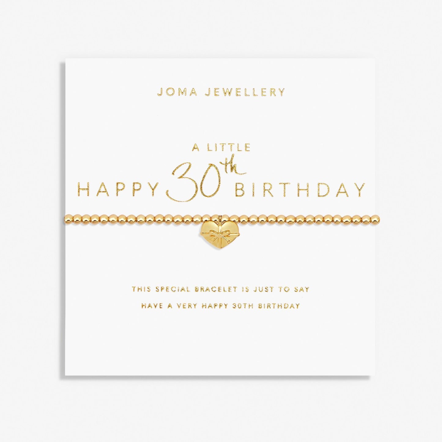 Joma A Little 30th Birthday Bracelet, Gold-Plated