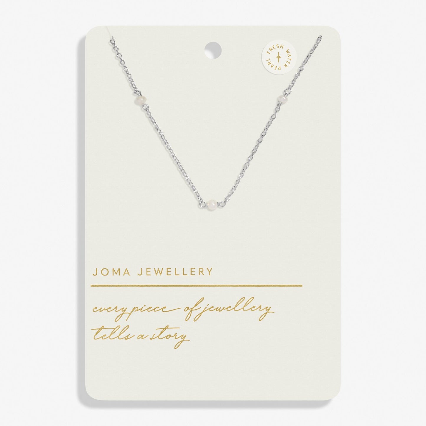 Joma Style Stories Pearl  Necklace, Silver-Plated