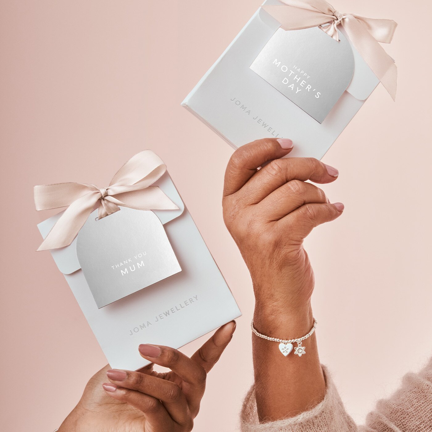Joma A Little Heart Jewellery Box with Wonderful Mum Bracelet, Silver-Plated