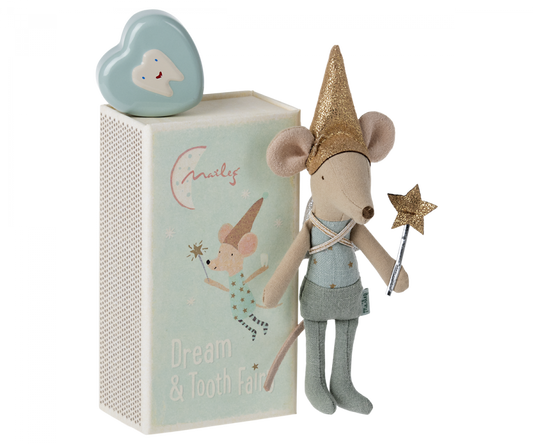 Maileg - Tooth Fairy Mouse In Matchbox - Blue