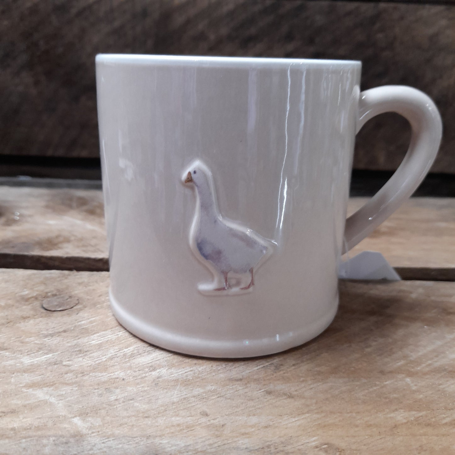 Mug - Goose, Taupe, Embossed Stoneware