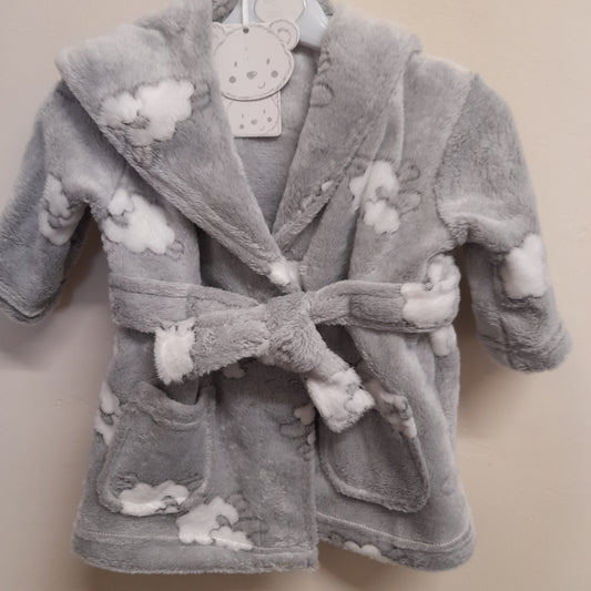 Babywear Dressing Gown, Sheep print, Grey & White