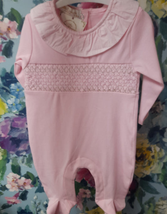 Babywear All-in-one With Smocked Detail, Pink