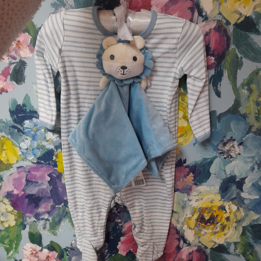 Babywear All-in-one with Little Lion Comforter, Blue