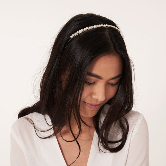 Joma Happy Ever After Hair Accessories - Silver, Pearl and Cubic Zirconia Hair Band