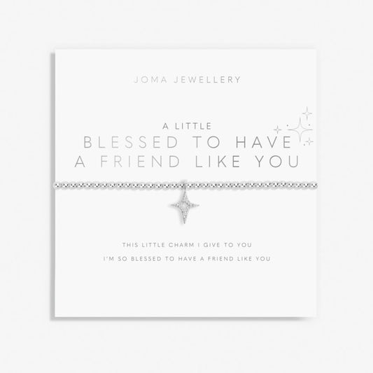 Joma A Little ' Blessed to have a friend like you' Bracelet, Silver-plated