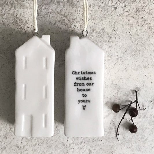 Porcelain Christmas Hanging Decoration, House