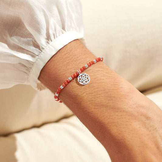 Joma Boho Beads Collection Bracelet - 'Dreamcatcher', Coral & Silver