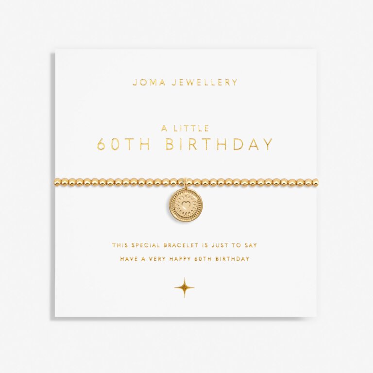 Joma A Little 60th Birthday Bracelet, Disc Charm, Gold-Plated