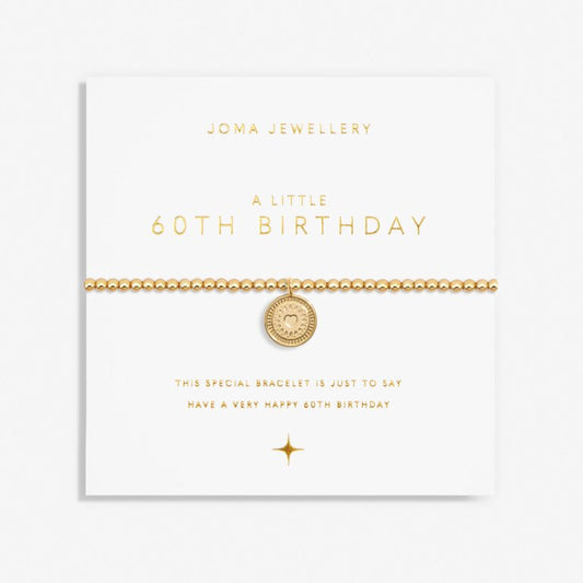 Joma A Little 60th Birthday Bracelet, Disc Charm, Gold-Plated