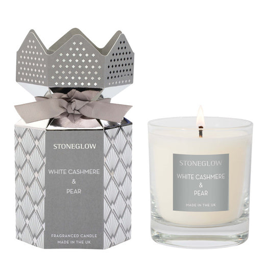 Stoneglow - Seasonal Collection - White Cashmere & Pear - Scented Candle (Cracker Large)