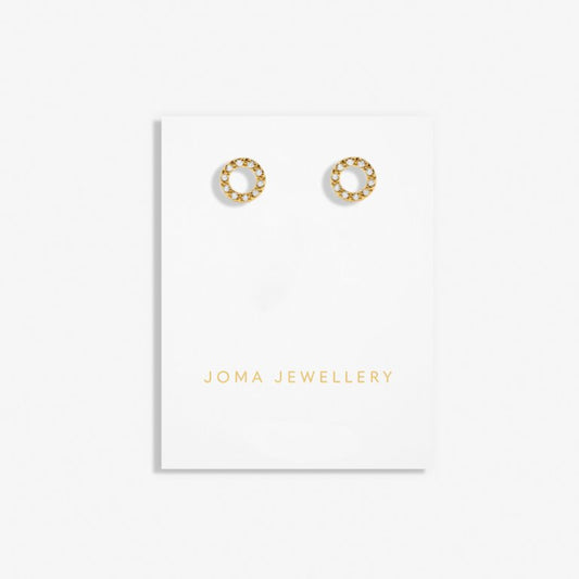 Joma Mini Charms Pavé Circle Earrings Gold-Plated