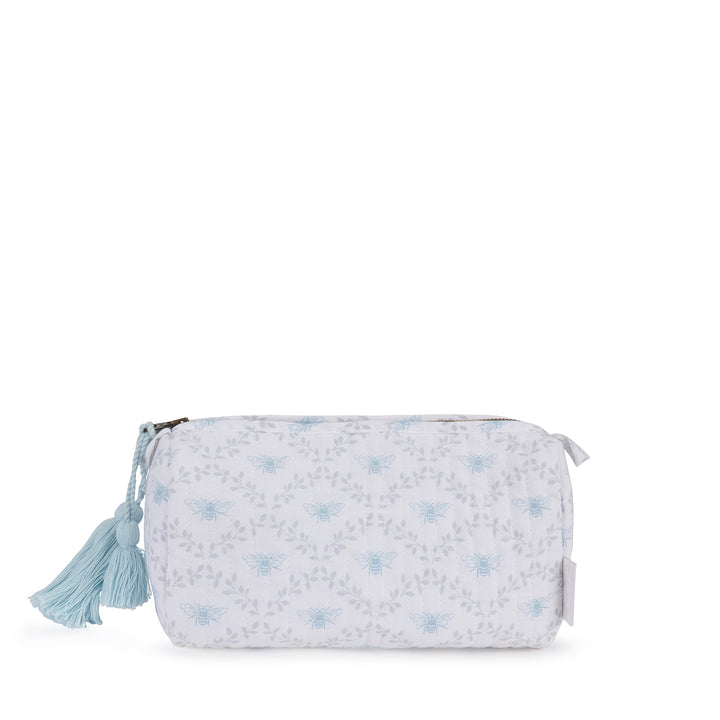 Sophie Allport Quilted Cotton Washbag, Bees & Leaves, Small