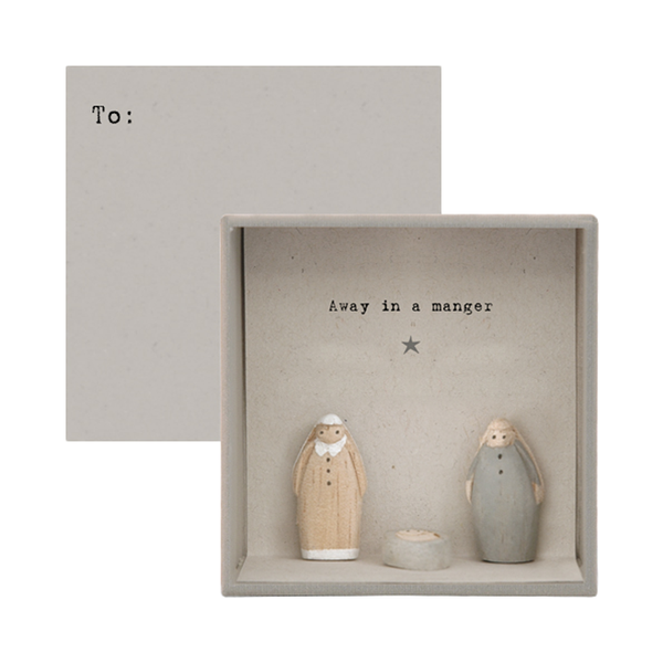 Boxed Christmas Card with Nativity Scene, Away in a Manger