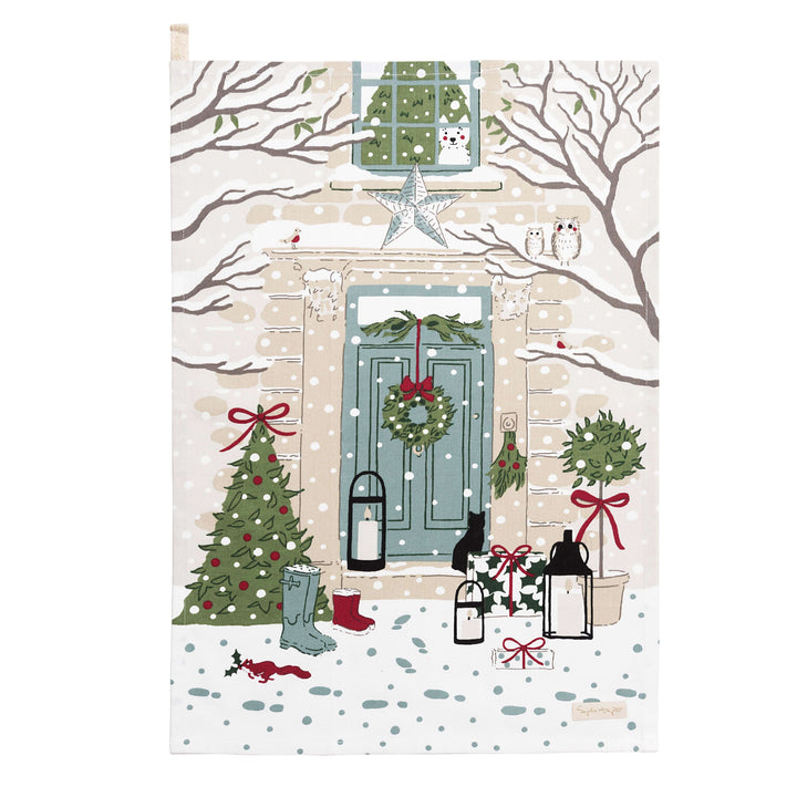 Sophie Allport Tea Towel Set of 2, Christmas Holly & Berry