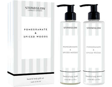 Stoneglow Hand & Body Boxed Gift Set, Pomegranate & Spiced Woods