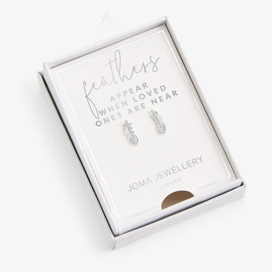 Joma Jewellery 'Feathers Appear When Loved Ones Are Near' Boxed Earrings