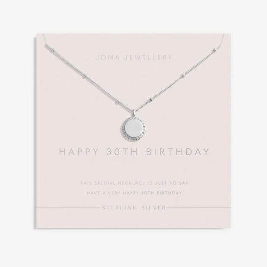 Joma Necklace, Sterling Silver 30th Birthday - Disc - Pave 46cm + 5cm Boxed