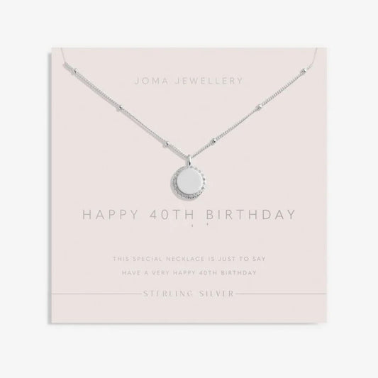 Joma Necklace, Sterling Silver 40th Birthday - Disc - Pave 46cm + 5cm Boxed