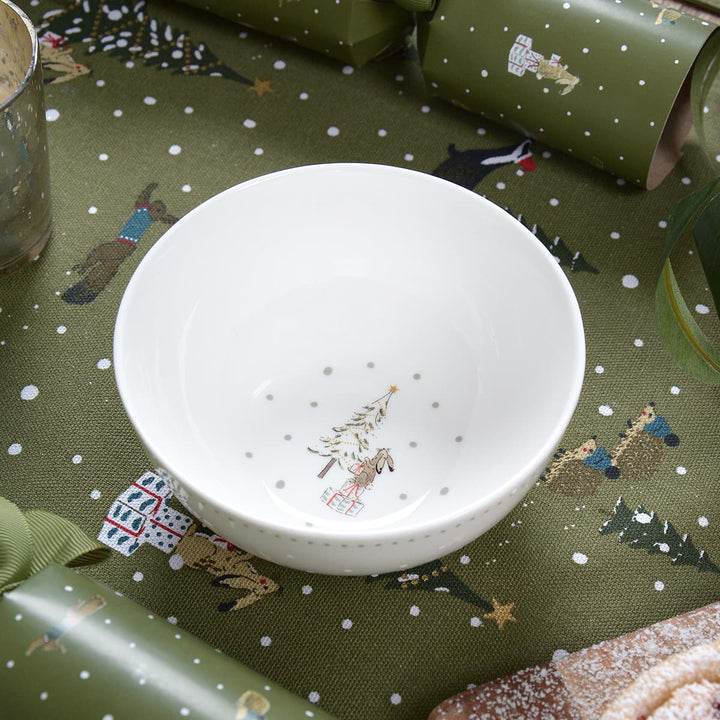 Sophie Allport Christmas Nibbles Bowls 'Festive Forest'