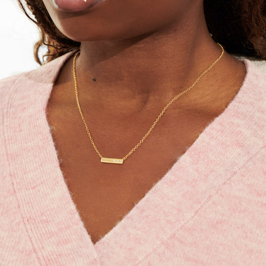 Joma Style Stories Bar Necklace, Gold-Plated