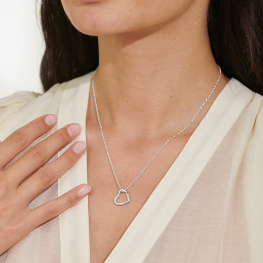 Joma Style Stories Heart Necklace, Silver-Plated