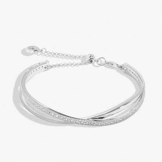 Joma Crossover Bangle, Silver-Plated & Pavé Detail