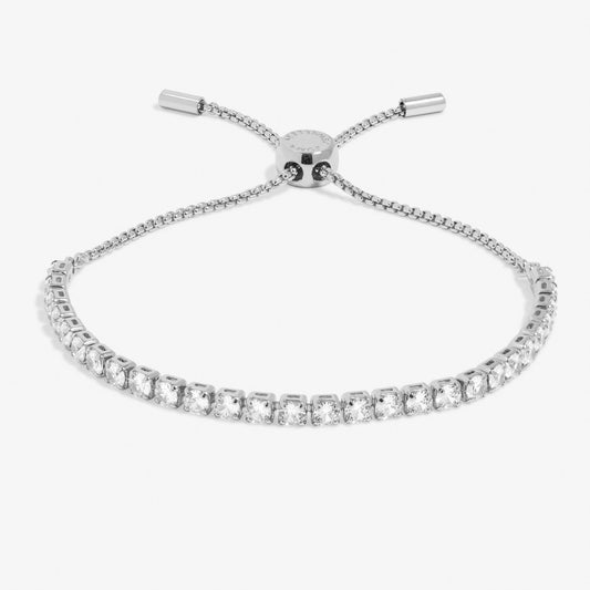 Joma CZ Tennis Bracelet, Silver-Plated, Adjustable