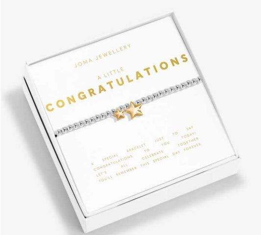 Joma A Little Congratulations Bracelet,  Silver-plated & Gold-Plated, Boxed