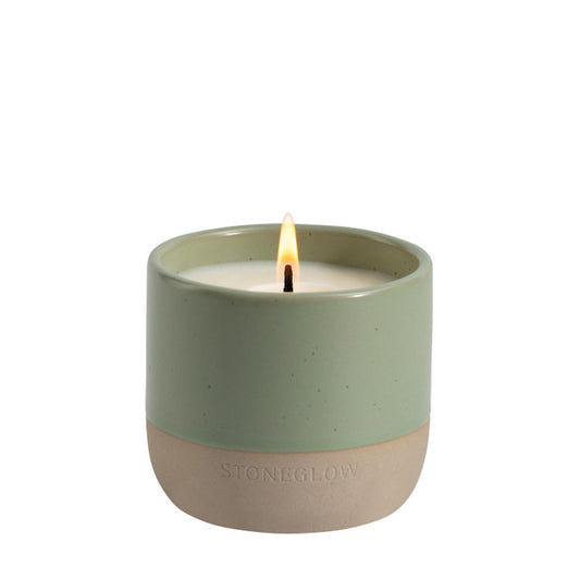 Stoneglow Elements Earth - Green Apple & Lime Soy Wax Candle Ceramic