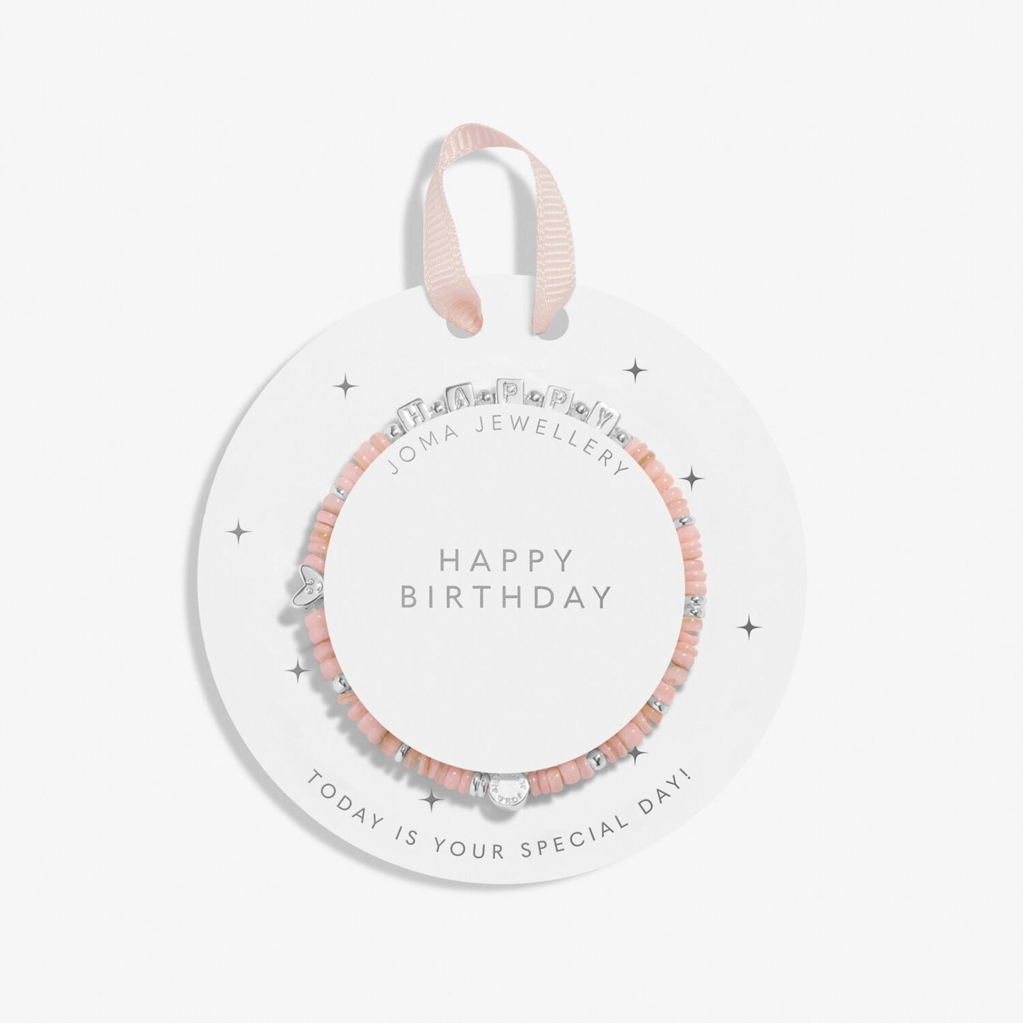 Joma Children's Happy Little Moments Happy Birthday Bracelet, Silver-Plated & Natural Shell Beading