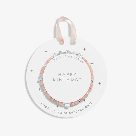 Joma Children's Happy Little Moments Happy Birthday Bracelet, Silver-Plated & Natural Shell Beading